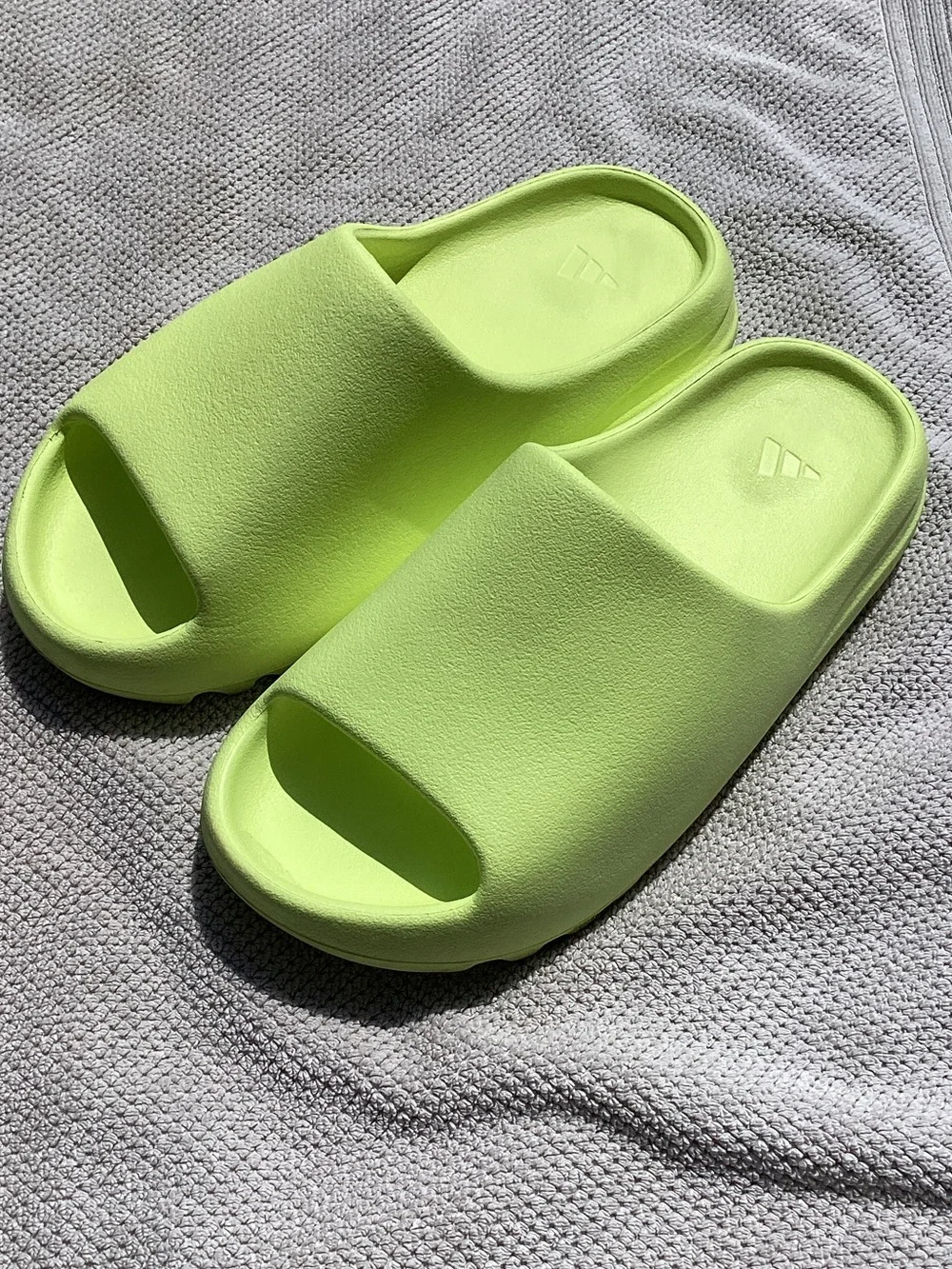 adidas Men’s Slide Sandals in Neon Lime Green